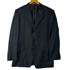 Hickey Freeman Men's Black 100% Wool Blazer Sport Coat 42R USA Union Made